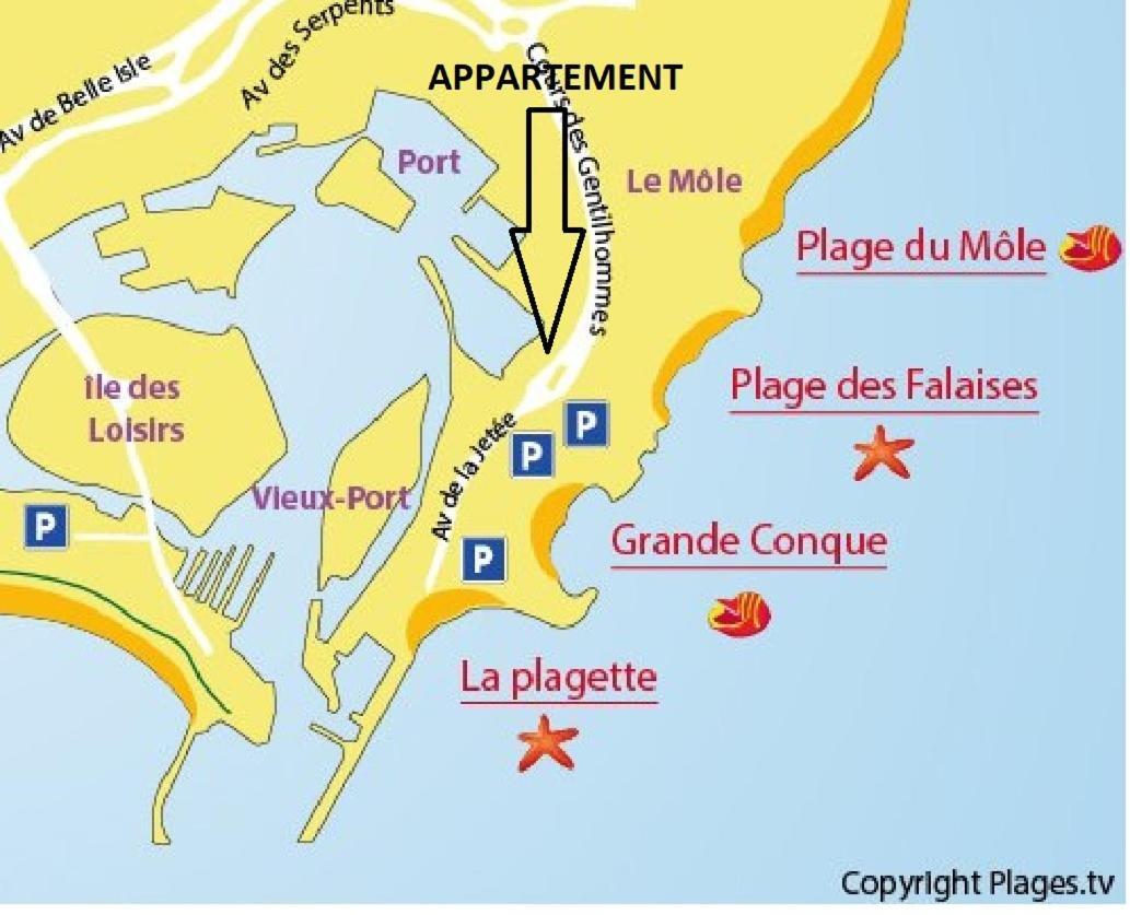 Апартаменты Cap D'Agde 300M Plage Du Mole,Vue Port,Parking,Lave Linge,Piscine Экстерьер фото